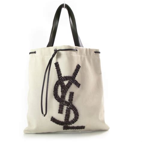 ysl kahala|SAINT LAURENT Canvas Bamboo Kahala Sac .